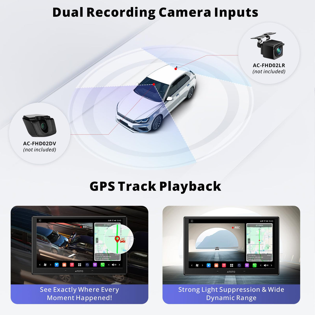 ATOTO X10DG211E Autoradio 2 DIN 10 Pouces, QLED, 8+128G, Microphone Double et Entrée Caméra, CarPlay & Android Auto sans fil, 4G LTE, Assistant Vocal IA, Suivi GPS, DAB, Bluetooth, LRV, Entrée HDMI