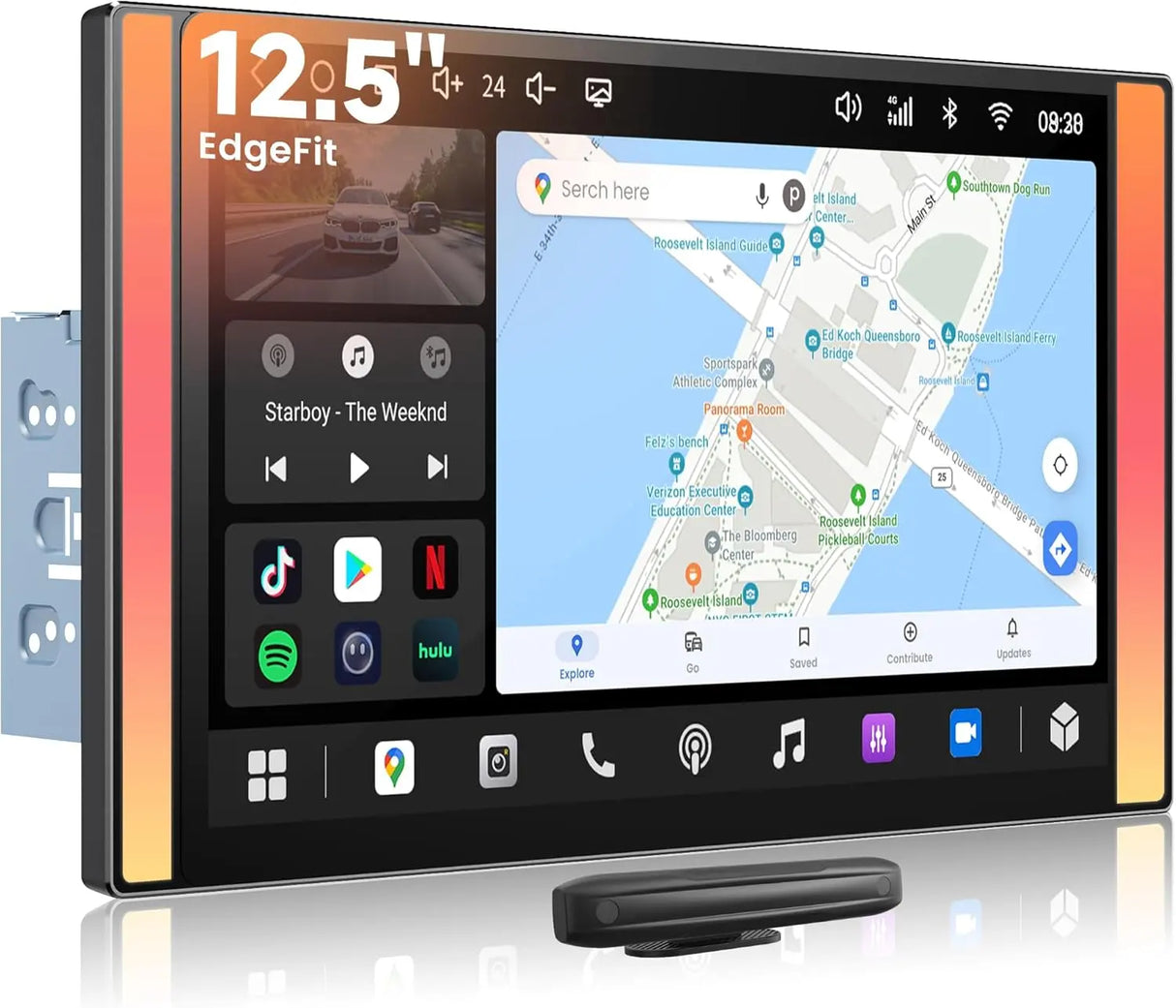 ATOTO A7G225PKL 12.5” Android Double DIN Car Stereo, Wireless CarPlay & Android Auto, AI Driving Alert & Geolocation Awareness, Car Location Tracking, 4G LTE, Parking Guard, Hi-Fi DSP 4V Pre-Out, EdgeFit Design