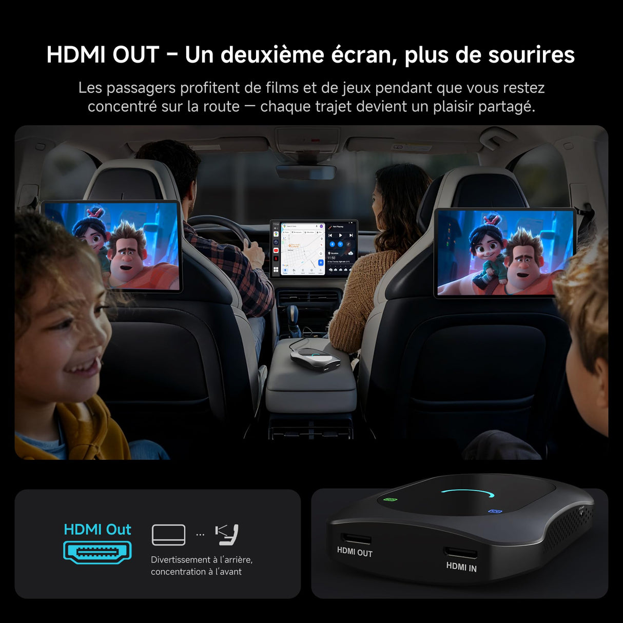 ATOTODIRECT Adaptateur CarPlay Sans Fil Android Auto AI Box -Dongle Cle CarPlay Android Auto Sans Fil,4 Go + 64 Go,4G LTE (SIM),OAT, Wi-Fi 2,4/5G,Double BT 5.0/4.2 BLE, OBD,GPS, DVD,HDMI in/out,256 Go