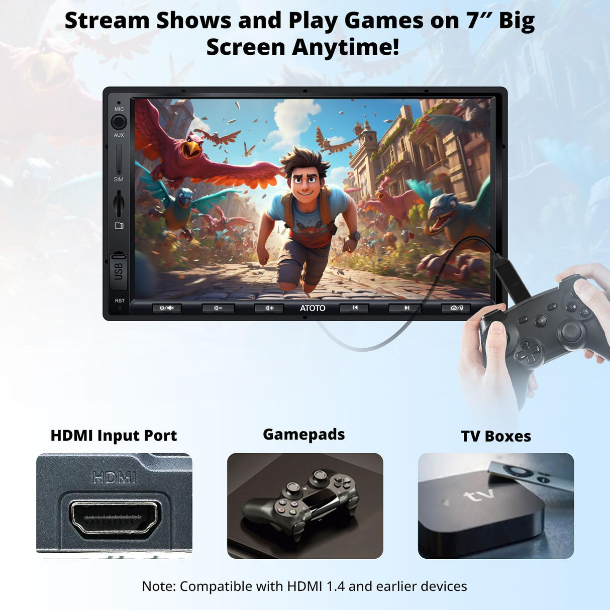 ATOTO X10G2A7E 7" Double Din Car Stereo with Backup Camera, 8G+128G, AI Android In-Dash Navigation, 4G LTE, Wireless CarPlay & Android Auto, Dual Phone Connection & Bluetooth, 36-Band EQ, HDMI Input