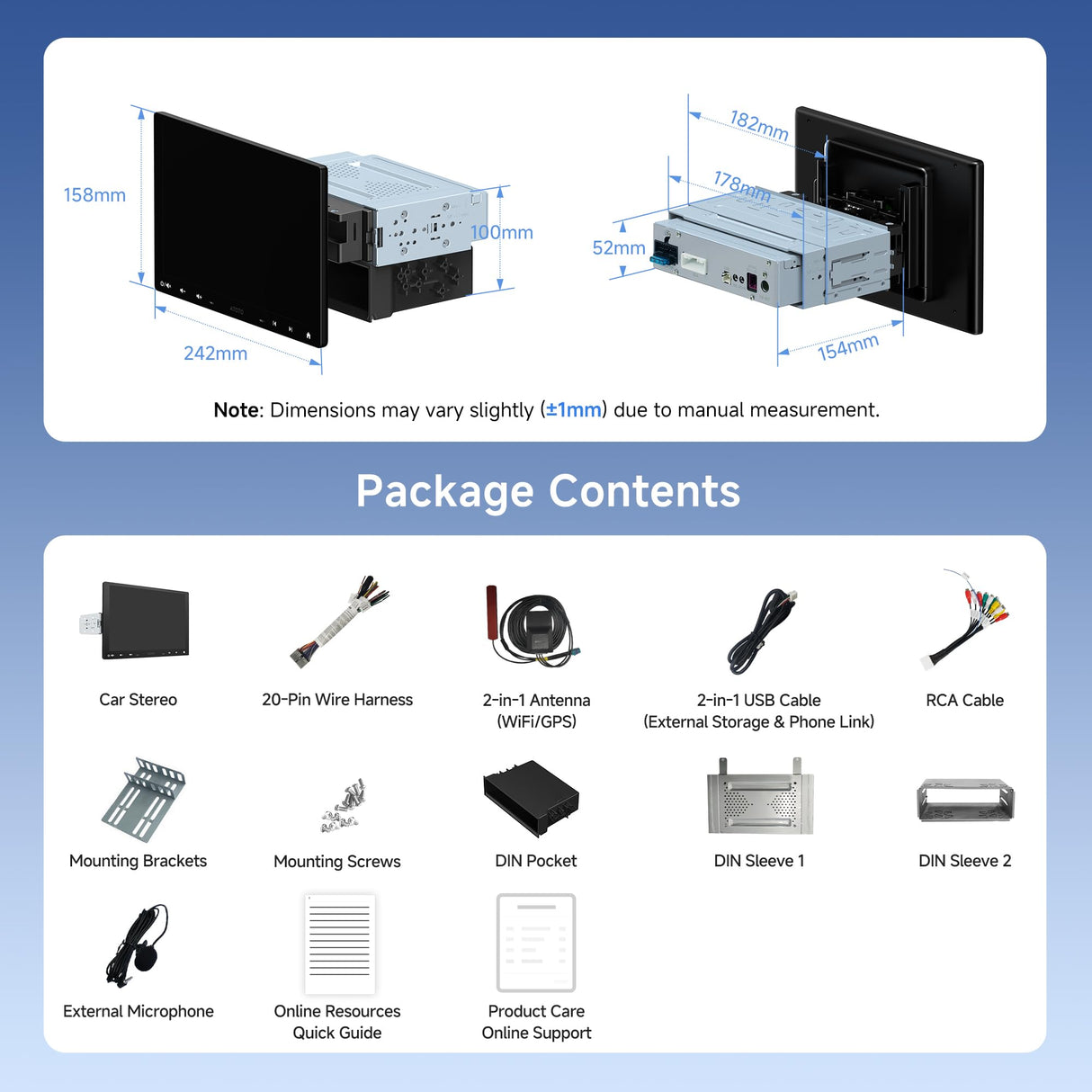 ATOTO A6G110PF 10.1" Bluetooth Radio for Car, 8-Core Android Single & Double Car Stereo, Wireless CarPlay & Android Auto, Floating QLED Touchscreen, 2+32G, ChatGPT, GPS Tracker, HD LRV, WiFi/BT/USB, Dual Bluetooth