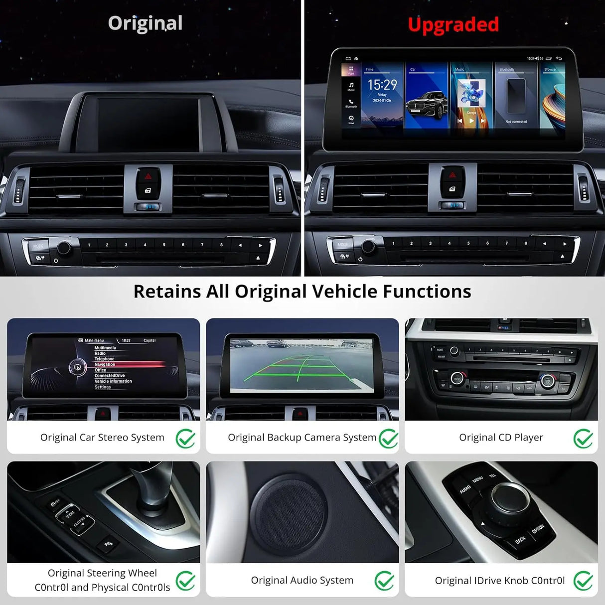ATOTO S8BM3S5L12B8PN 12.3" BMW Compatible Car Stereo, Wireless CarPlay & Android Auto, Fits 3 Series F30/F31/F34/F35 2013-2017 NBT System, GPS Tracking, AI DriveChat, 4G LTE, Dual Bluetooth, Retains Original Functions