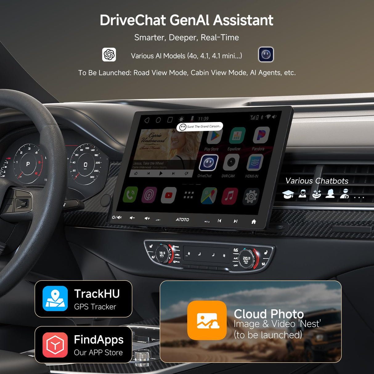 ATOTO S8MS 8 Core Android Double DIN Car Stereo, 7" QLED Car Radio Built-in 4G LTE, Wi-Fi/BT/USB, AI-powered, Wireless CarPlay&Android Auto, DSP/SCVC, 4G+32G, Backup Camera