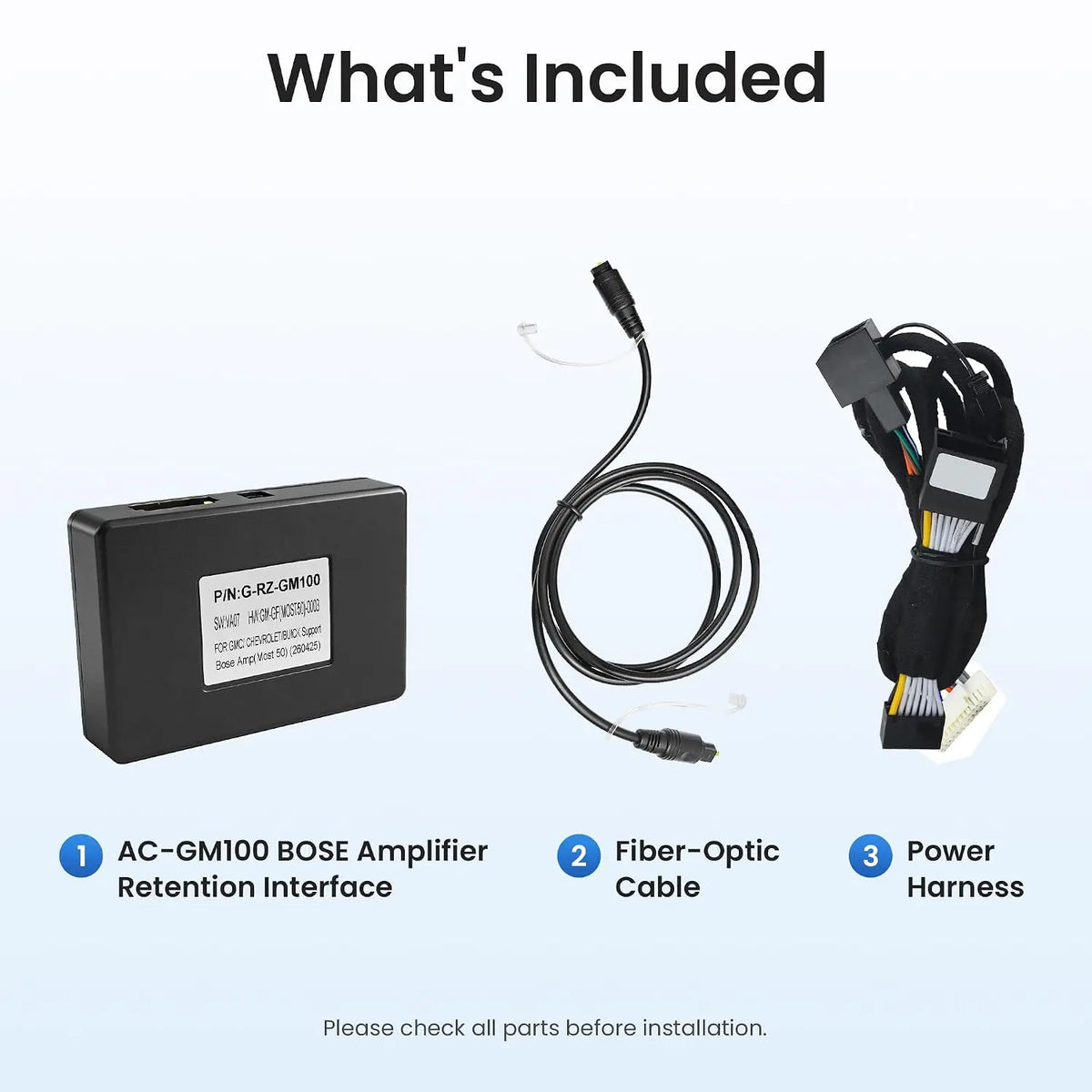 ATOTO AC-GM100 MOST50 Amp Retention Interface for GMC, Chevrolet & Buick with OEM Bose Amplifier, Compatible with Silverado & Sierra