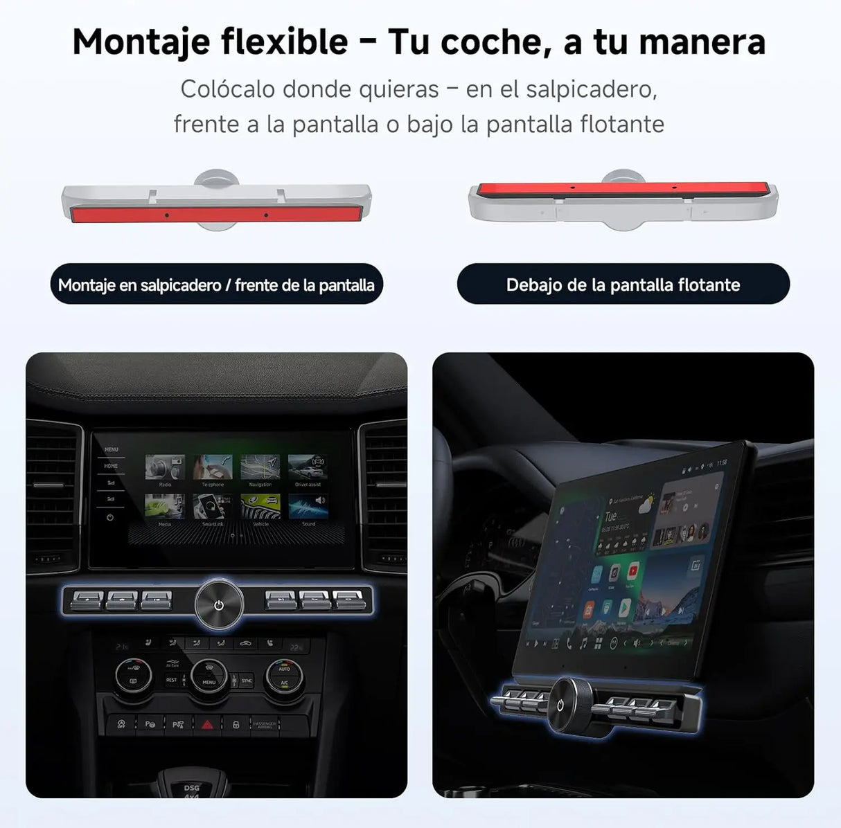 ATOTO AC-44F20 Mando Inalámbrico para Radio de Coche con Teclas Retroiluminadas, Montaje Flexible y Botón Personalizable, Compatible con A6, A5L, S8 (excepto S8 PN), X10, V10 y la Mayoría de Marcas con Aprendizaje SWC