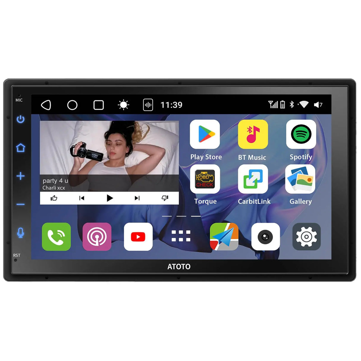ATOTO S8G2B74MS 7" Double Din Car Stereo QLED Touchscreen, GPS Tracking, LRV, SCVC, 4G+32G