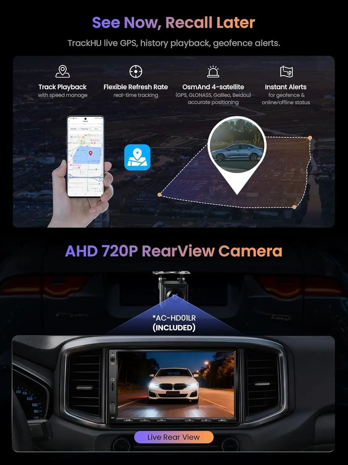 ATOTO A5LG2A7T 7" Double Din Car Stereo with Backup Camera, Android OS, IPS Touchscreen, Wireless CarPlay & Android Auto, WiFi/Bluetooth/USB Tethering, MirrorLink, 24-Band EQ DSP, 2G+32G, FM/RDS Radio