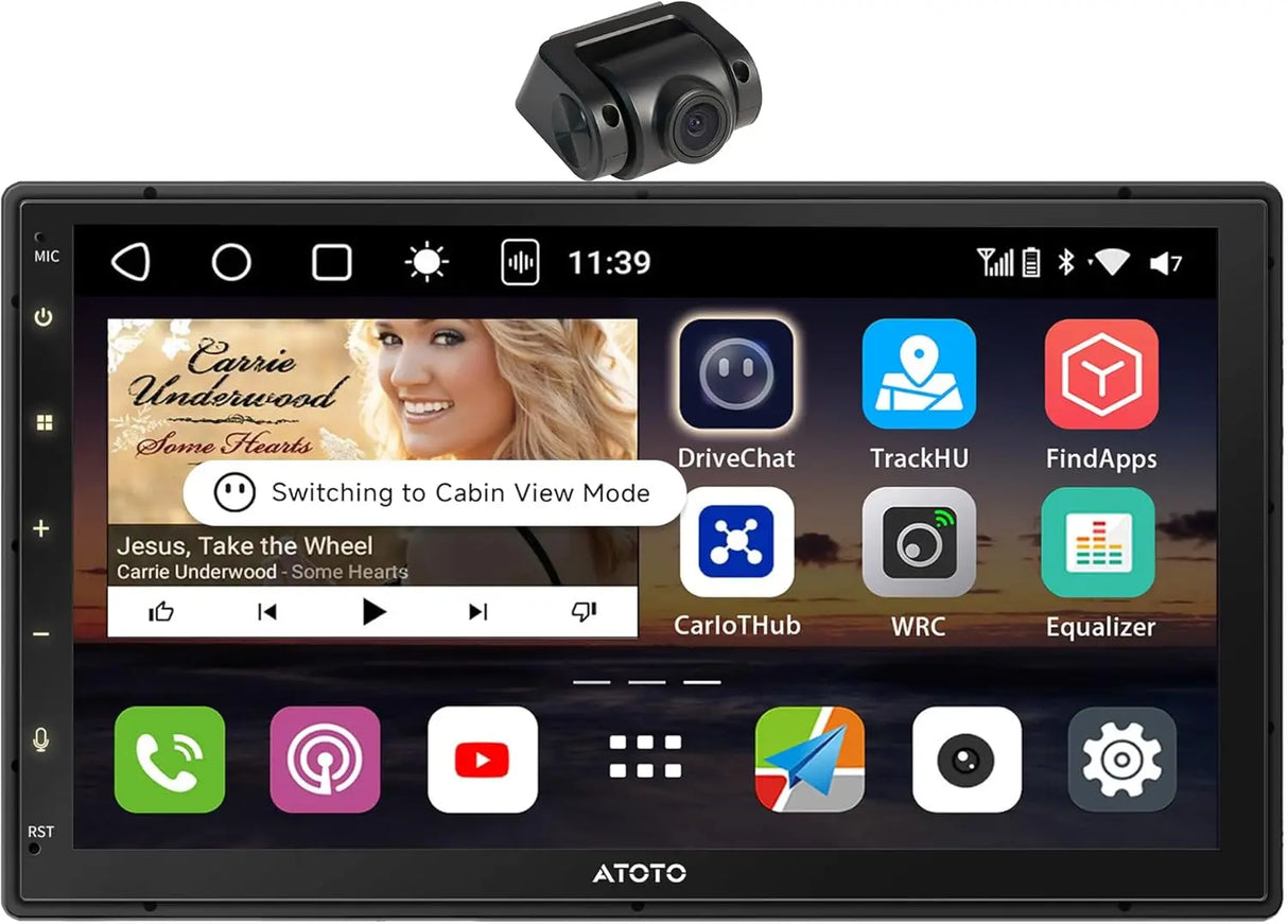 ATOTO S8G2C74MS 7" Android 11 ChatGPT Double Din Car Stereo Wireless CarPlay & Android Auto S8 Gen3 Octa-Core 4G RAM+32G ROM LTE/WiFi Dual BT DSP Front Camera GPS Tracking