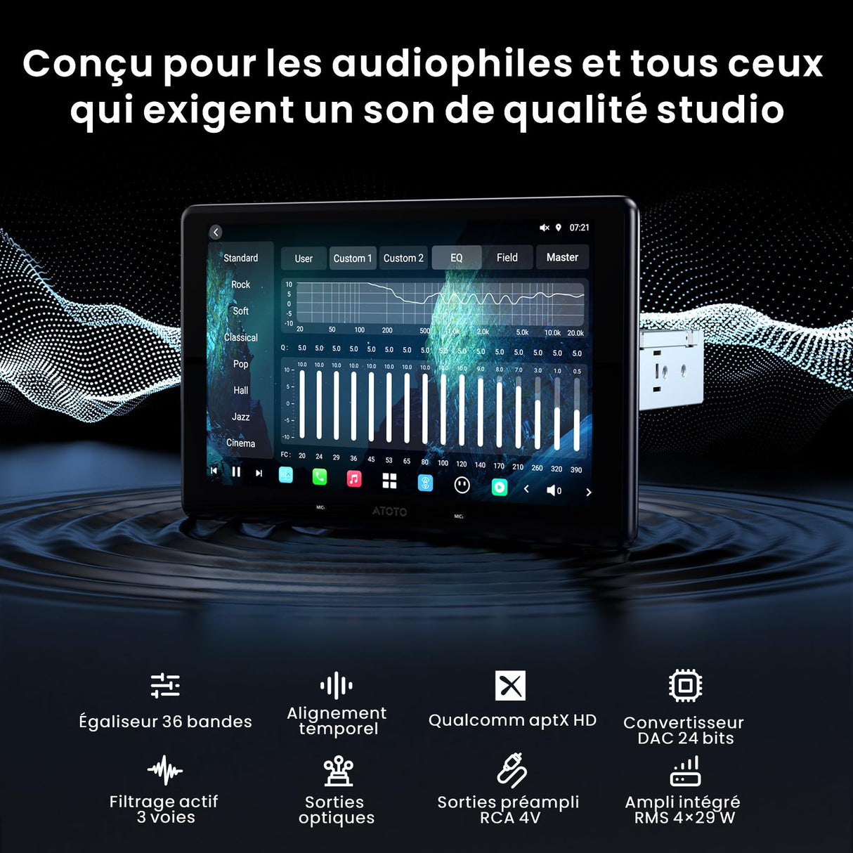 ATOTOZONE 10" QLED AI Android Autoradio 1 din,écran Flottant Voiture, Navi in-Dash,8G+128G,4G LTE,CarPlay & Android Auto sans Fil, Connexion Dual Téléphone & 2 Bluetooth, GPS-Tracking,X10G110E