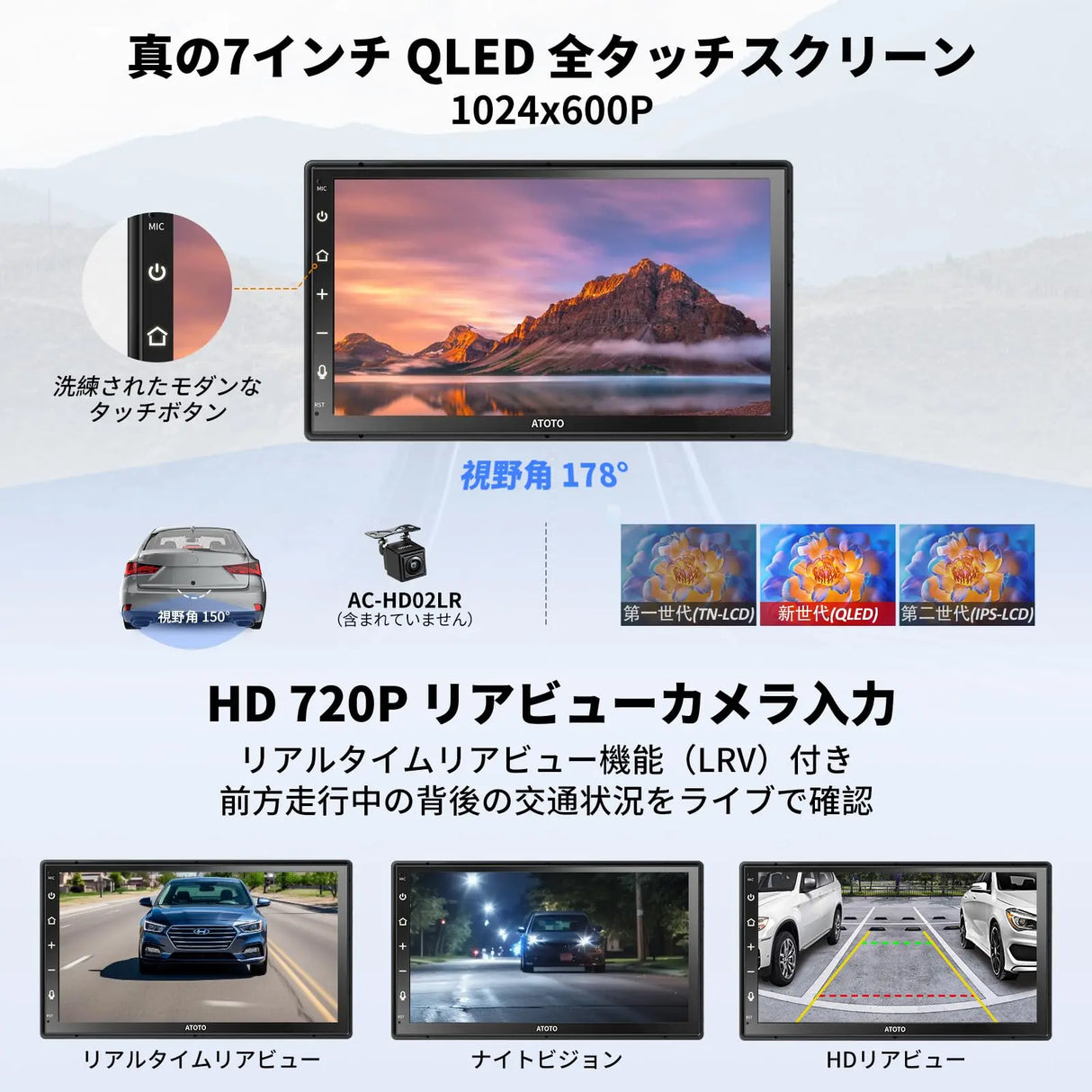 A6G2B7PF-2024 7インチ 2DIN Android カーナビ ディスプレイオーディオ