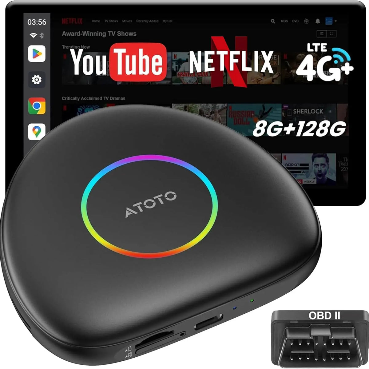 ATOTO Androidナビ 2DIN Bluetooth Wi-Fi GPS ATOTO CB6 Bluetooth CarPlay Adapter with OBDII, GPS, 8GB+128GB Storage