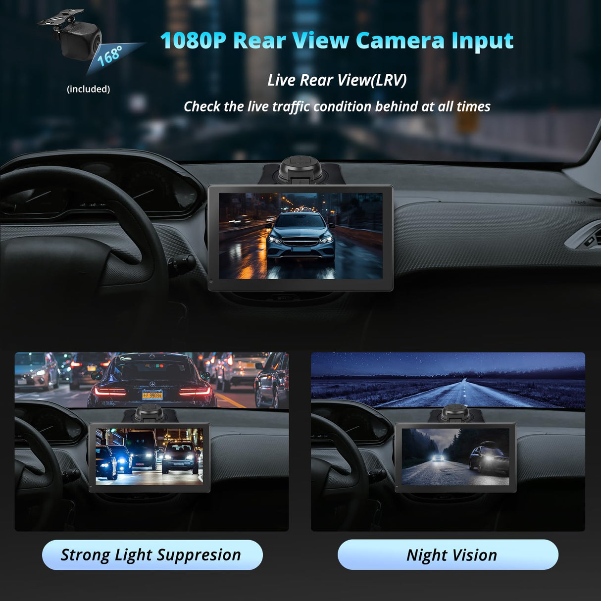 Android Autoradio Portatile 4G LTE, RevcarX 7 Pollici Schermo Per Auto cos CarPlay Senza Fili & Android Auto, 4G+32G Autoradio con Schermo, Telecamera Retrovisiva1080P,Tracciamento GPS,P9PR