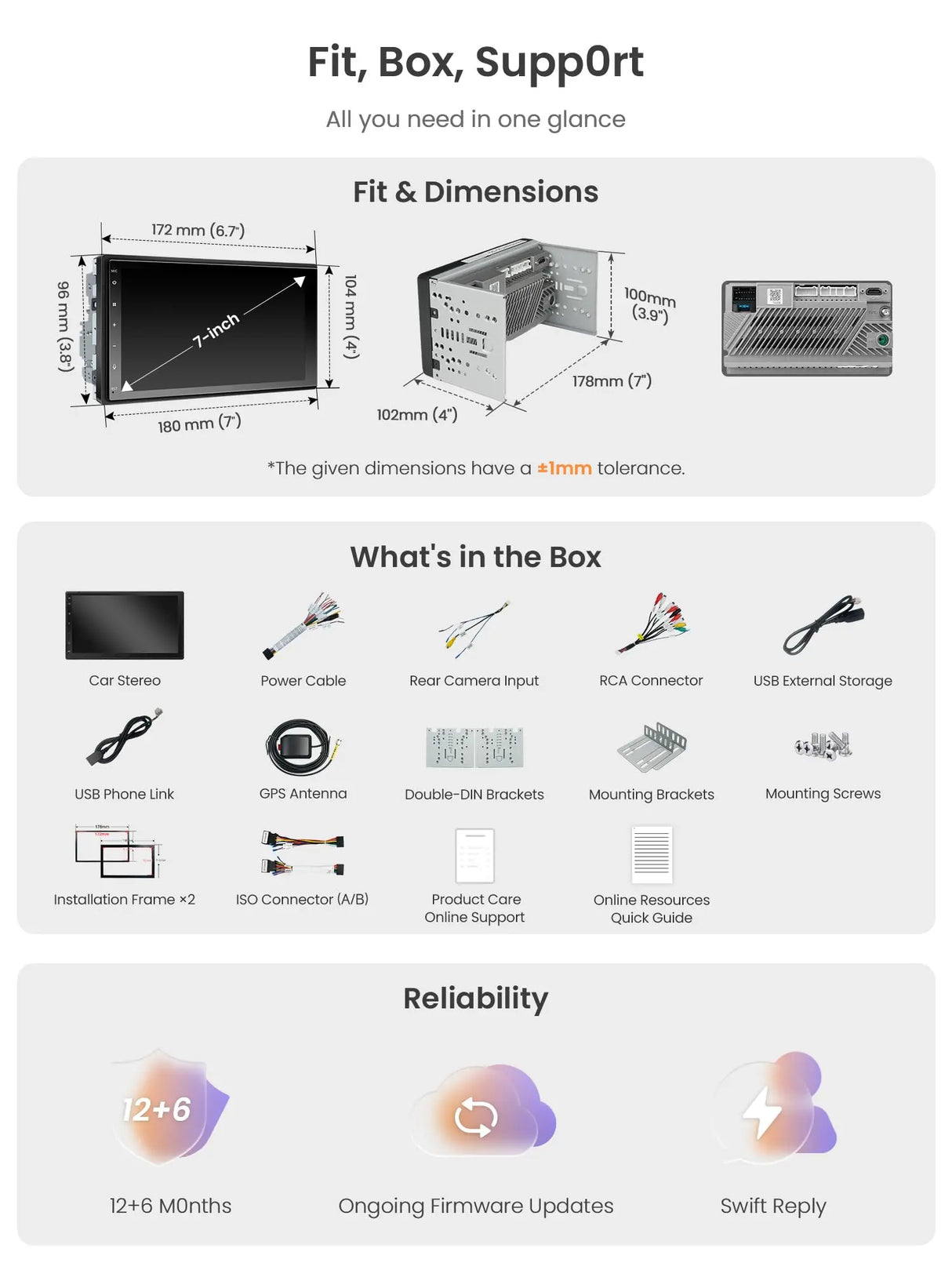 ATOTO A5LG2B7T Radio 2 DIN Android 7" con Pantalla Táctil, CarPlay y Android Auto Inalámbrico, GPS, WiFi, Bluetooth, Ecualizador de 24 Bandas, 2+32G
