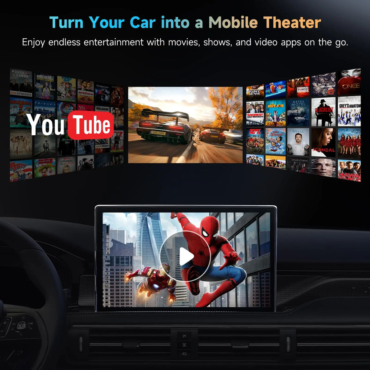 ATOTOZONE AD5 Draadloze CarPlay/Android Auto アダプター、ChatGPT 対応 AI ドングル、Eenvoudige インストール、デュアル WiFi バージョンバインディング、Ondersteunt 256 GB geheugenkaart、メディアストリーミング