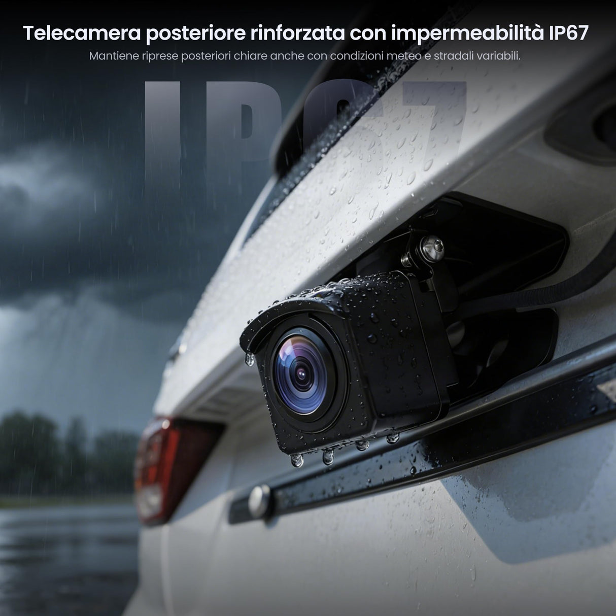 ATOTO AC-HN9RRV3 Telecamera Posteriore AHD 1080p 30fps, 134° Grandangolo, Visione Notturna Starlight, IP67, Sensore G, Parking Mode, Loop Video, Solo Serie V10