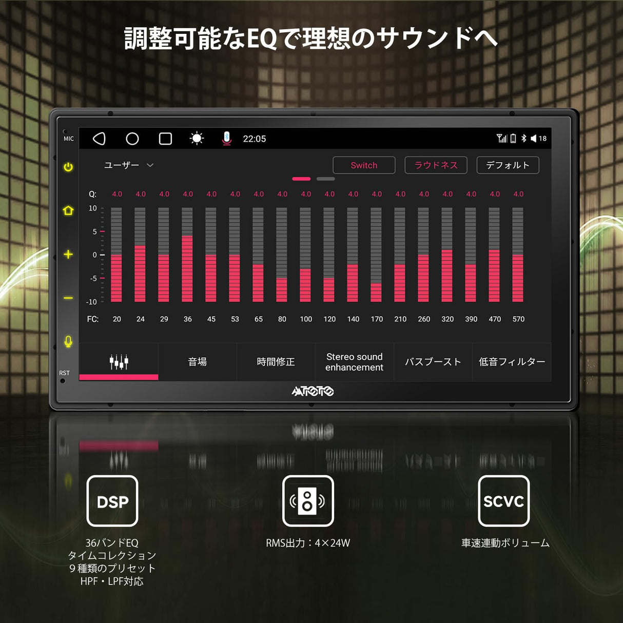 ATOTO S8G2B74MS 7インチ QLED 2DIN ディスプレイオーディオ カーナビ、バックカメラ付属、ワイヤレス CarPlay & Android Auto、内蔵4G LTE・8コア 4G+32G、Wi-Fi/Bluetooth/USB、DSP・AI機能搭載