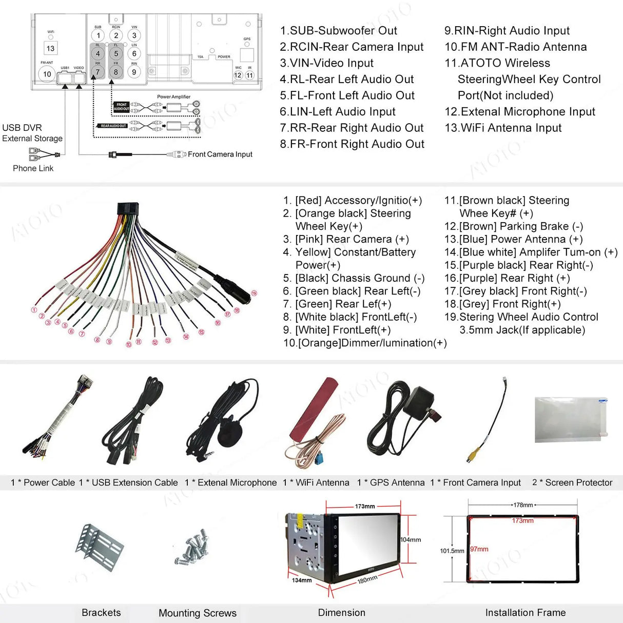 ATOTO S8G2B74PM 7" Double Din Car Stereo, QLED Display, Wireless CarPlay & Android Auto, Dual Bluetooth with aptX HD, Split-Screen, HD Rearview with LRV, SCVC