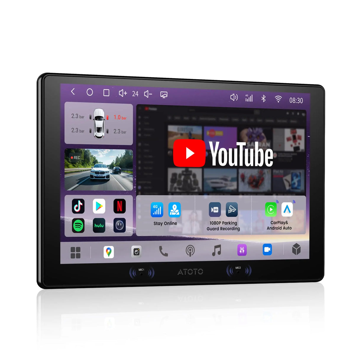 ATOTO A7G209PKL 9" QLED Android 13 Double DIN Car Stereo, 4G LTE, 4GB+64GB Octa-Core Head Unit, Wireless CarPlay & Android Auto, AI Chat & GPS Tracking, SCVC, Hi-Fi DSP with 4V Pre-Outs, Backup Camera Support