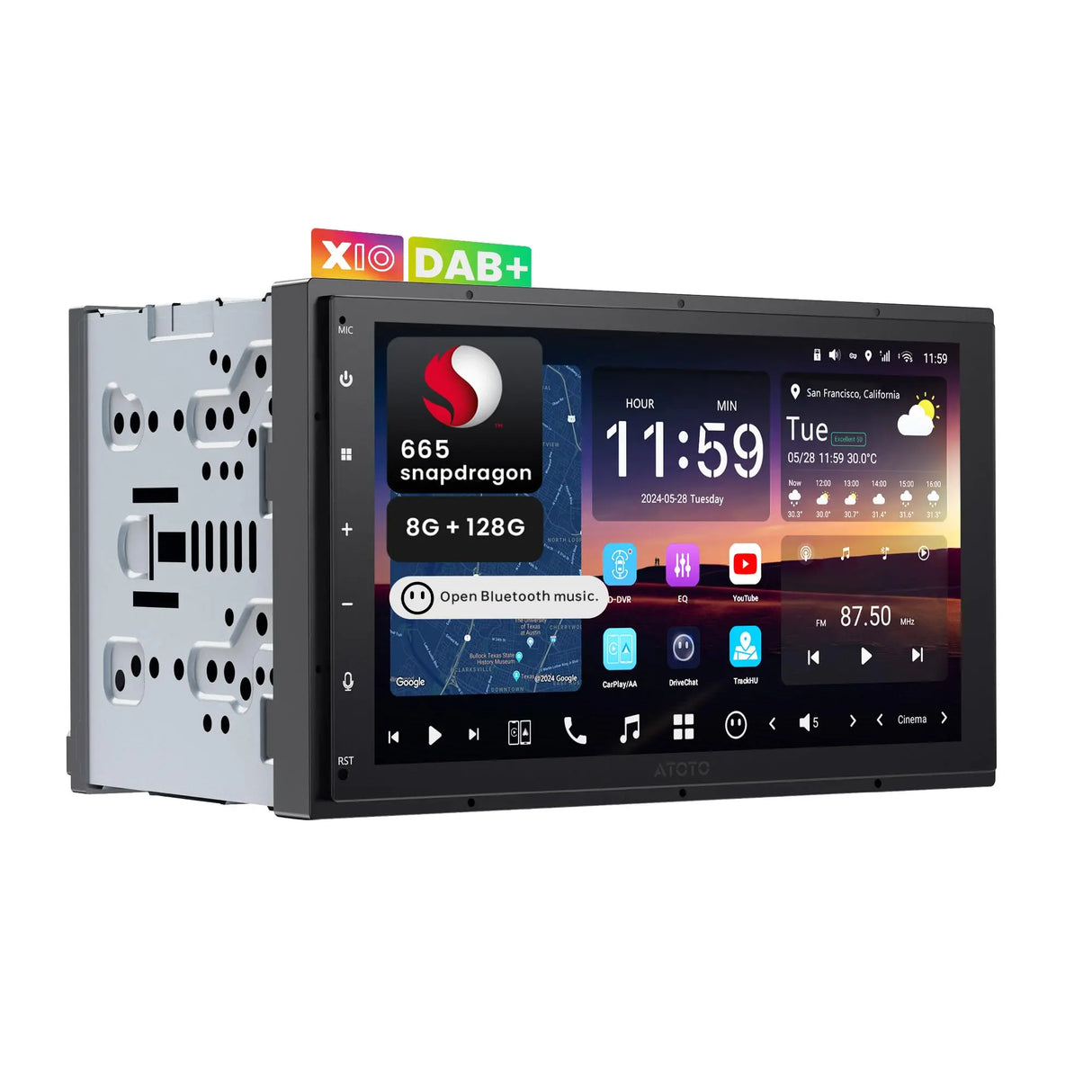 ATOTO X10DG2B7E 7" QLED DAB Autoradio 2 Din Android, 8+128G, Wireless CarPlay & Android Auto, 4G LTE, AI Voice Assistant, GPS Tracking, Dual MIC & Bluetooth, LRV, SVC, 36-Band EQ, HDMI Input