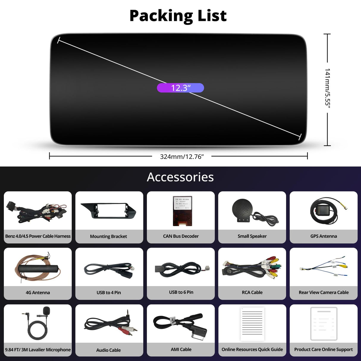 ATOTO S8MBEC4L12C8PN 12.3" Mercedes Compatible Car Stereo, Wireless CarPlay & Android Auto, Fits E-Class W212 NTG4.0 2010-2013, GPS Tracking, AI DriveChat, 4G LTE, Dual Bluetooth, Retains Original Functions