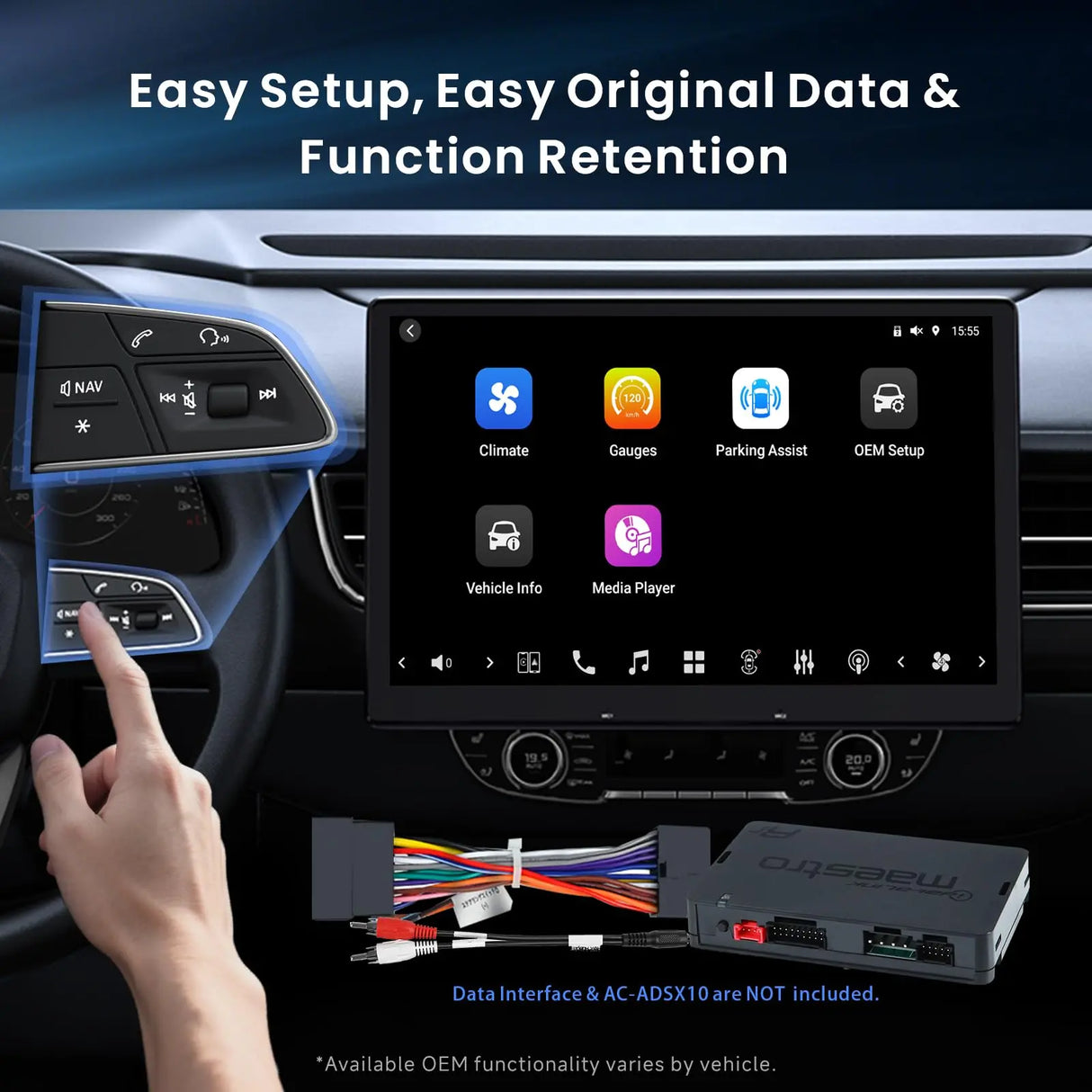 12.95" QLED AI Android Single Din & Double Din Car Stereo,AdjustableFloating Screen, 8G+128G in-Dash Navigation,4G LTE, Wireless CP&AA, Dual Bluetooth, 36B-EQ, 7.1.2 Ch Audio, HDMI Input, X10G129E