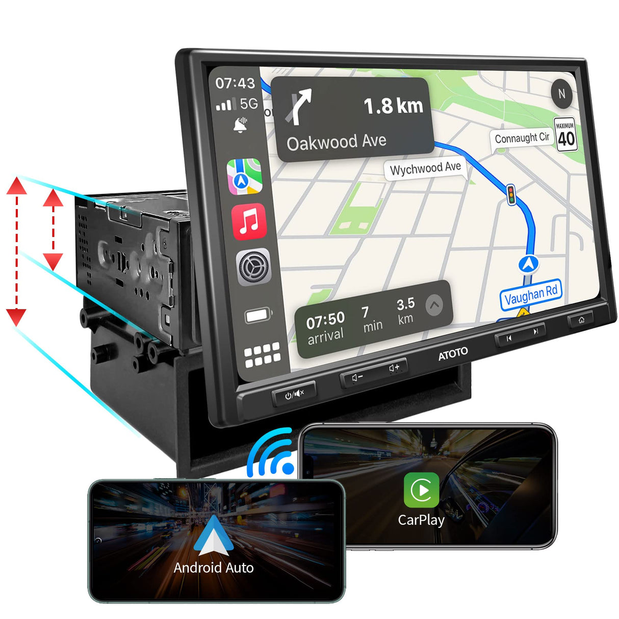 ATOTO F7G110XE 10" Double Din & Single Din Car Stereo, HD LRV Camera, Wireless CarPlay & Android Auto, Bluetooth, SXM, Mirror Link, Quick Charge, USB/SD up to 2TB Storage