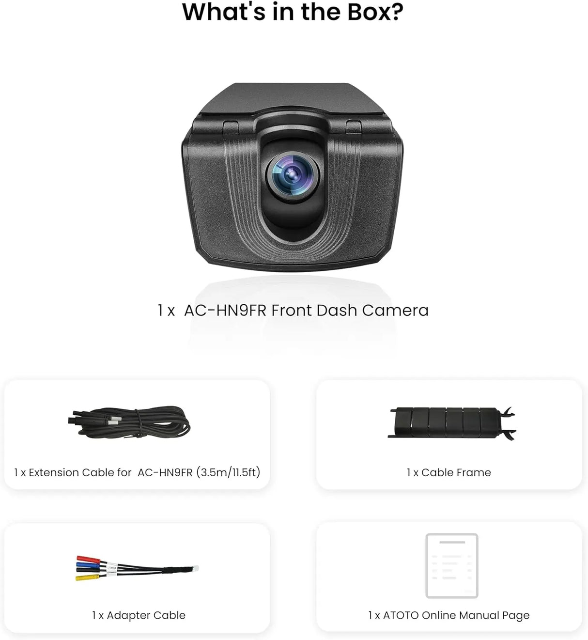 ATOTO AC-HN9FR Dashcam Anteriore AHD 1080p per Auto – Grandangolo 136°, Visione Notturna Starlight, WDR, G-Sensore, Modo Parcheggio, GPS – Compatibile solo con Serie V10