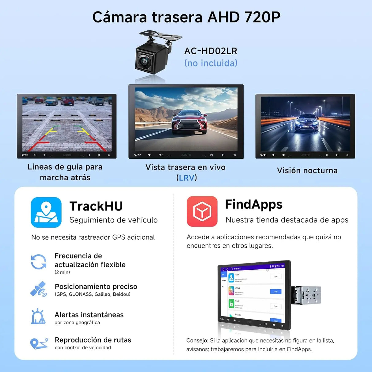 ATOTO A5LG110T Radio Coche 2 DIN/1 DIN 10" IPS, CarPlay y Android Auto Inalámbrico, Pantalla Flotante, MirrorLink, DSP, FM/RDS, WiFi/BT/USB