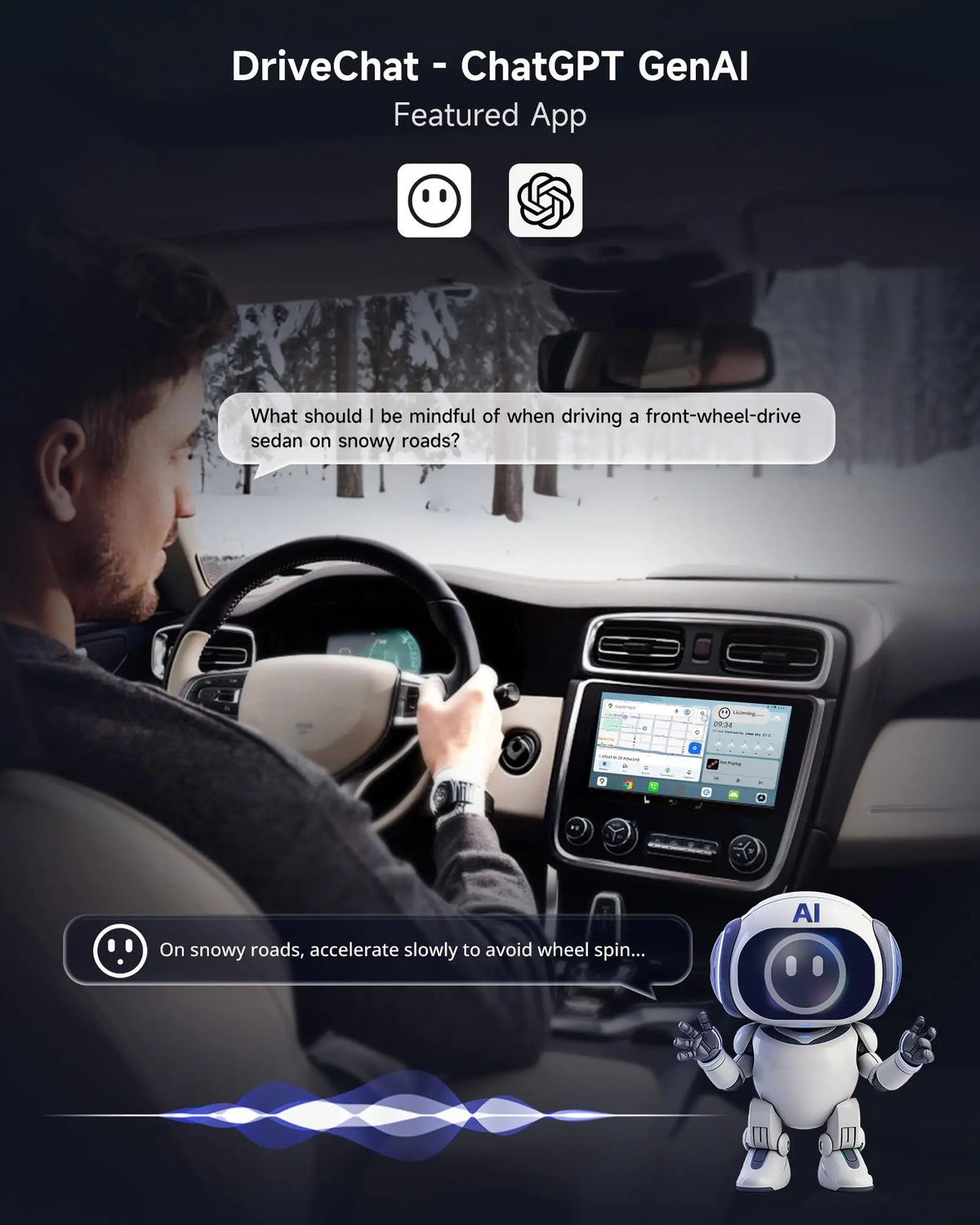 ATOTOLIFE CB6C AI Box CarPlay, Wireless CarPlay/AndroidAuto Adapter with YouTube, Car Video Box with AI Assistant, GPS Navigation, Android 13, 4G LTE, Expandable to 256GB, Watch Videos in Your Car