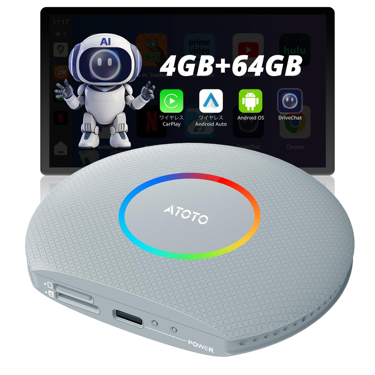 atoto cb6 AIボイスアシスタント対応ワイヤレスアダプター