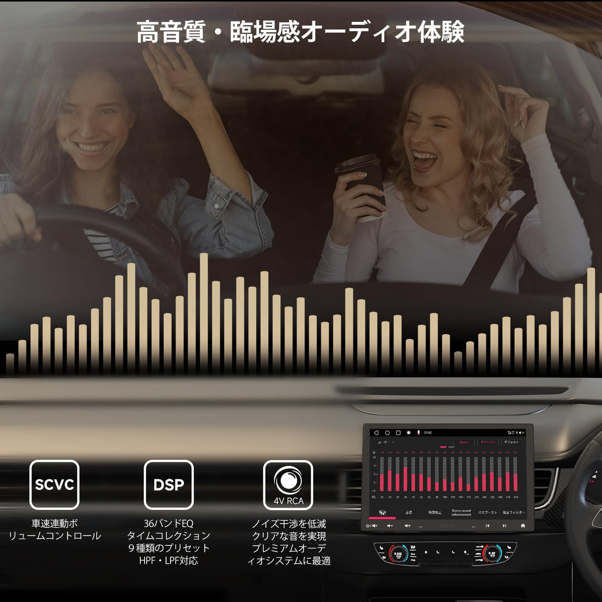 ATOTO S8G1104MS 10.1インチ 1 DIN/2 DIN ディスプレイオーディオ – バックカメラ付き、4G+32G、4G LTE、フローティングナビ、ワイヤレスCarPlay & Android Auto、ChatGPT AI音声コントロール