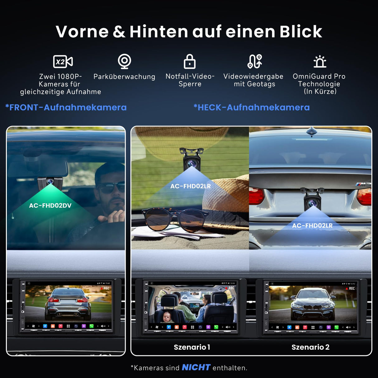 ATOTOZONE X10G2A7E 7-Zoll Button Android In-Dash Navigation, 8+128G Doppel-DIN Radio, ChatGPT KI, 4G LTE, Kabelloses CarPlay & Android Auto, Dual-Phone & Bluetooth