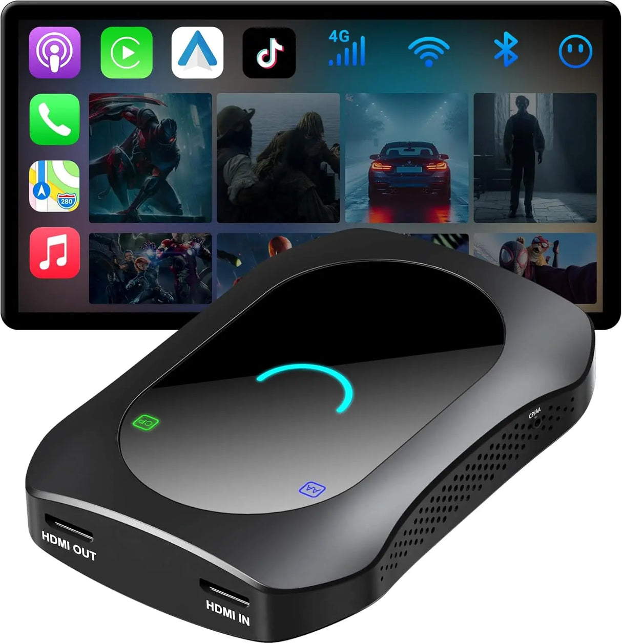 ATOTO CB7SATN 8-in-1 AI Box – Wireless CarPlay & Android Auto, Android Desktop, HDMI In/Out, Wi-Fi, 4G LTE, DriveChat (ChatGPT), Dual-BT IoT Hub