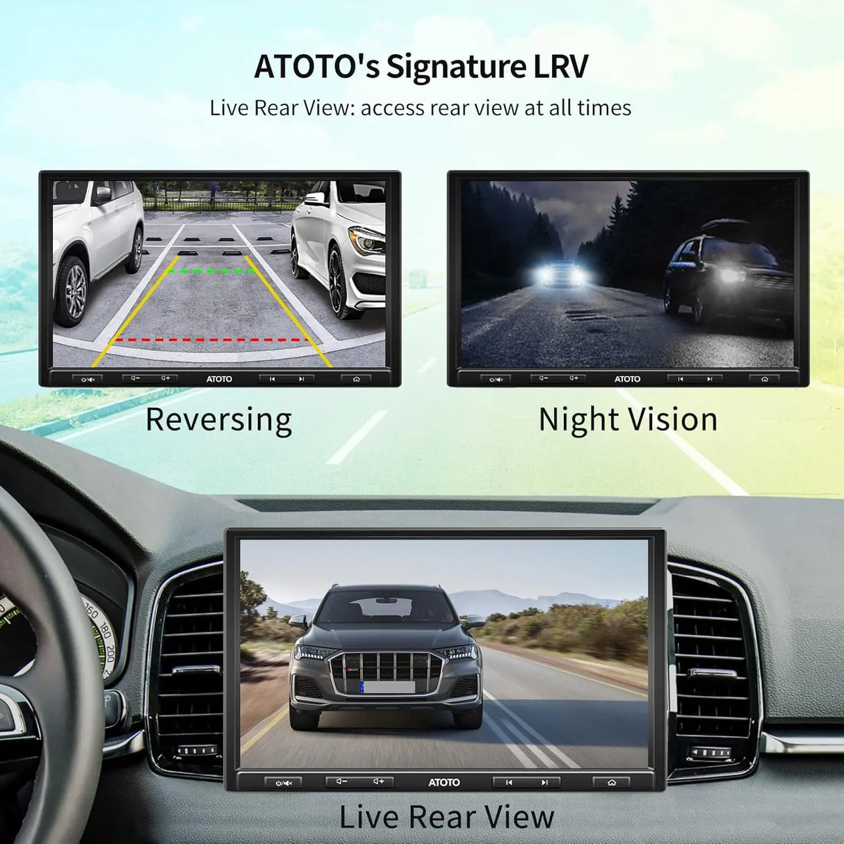 ATOTO F7G110XED 10" Single Din & Double Din Head Unit with Built-in DAB+, Wireless CarPlay & Android Auto, QLED Touchscreen, Bluetooth, HD LRV, MirrorLink, Quick Charge, USB/SD