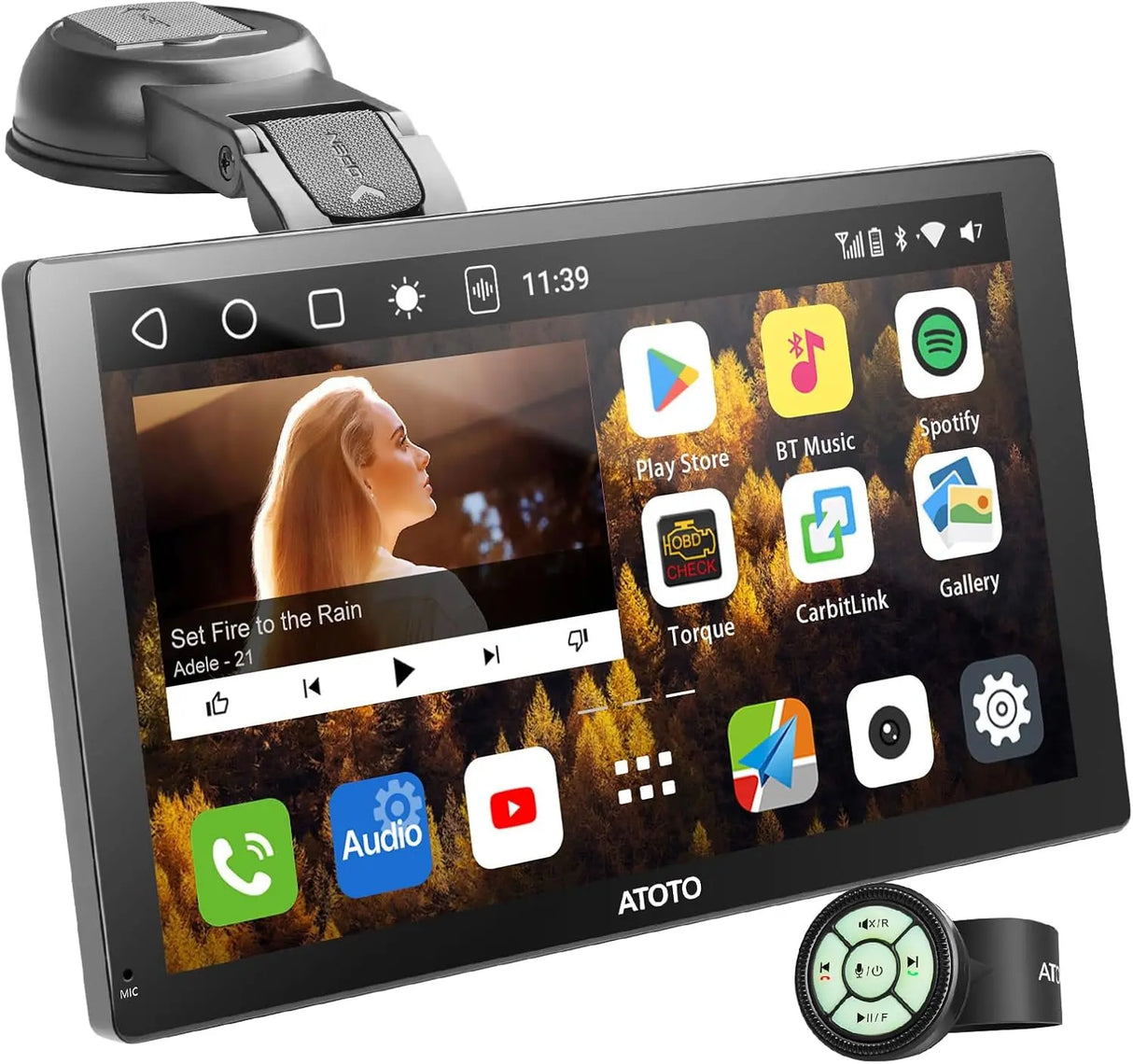 ATOTO 9" Sat Nav, QLED Touchscreen, Wireless CarPlay & Android Auto, 4+32G, 4G LTE, GPS Navigation, WiFi, Dual Bluetooth, Auto-Dimmer, Steering Wheel Control, AUX, USB & Microphone