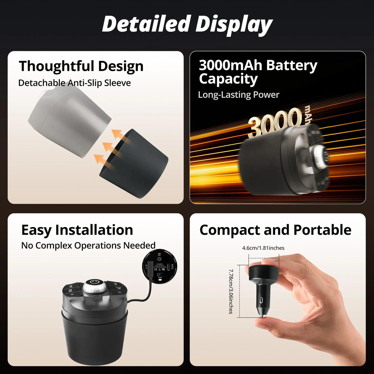 ATOTO P9 Caricabatterie Accendisigari per Auto, Compatibile 12V/24V, Installazione Facile