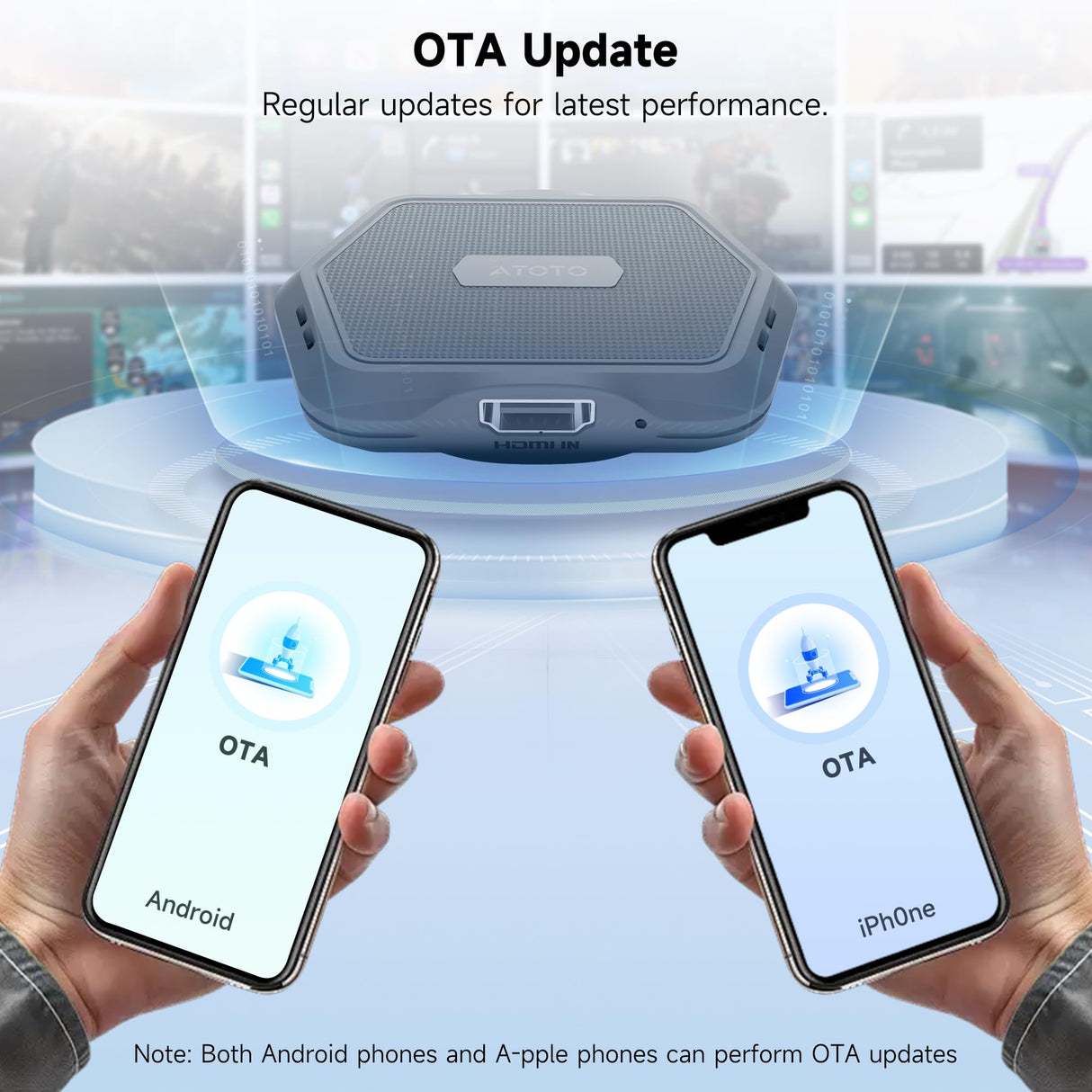 ATOTO AD1 Wireless CarPlay Adapter with HDMI, 2-in-1 Dongle for Wired CarPlay Cars, Plug & Play HDMI Multimedia Hub for TV Box, Game Console, DVD/Blu-ray, Bluetooth 5.2, OTA Updates