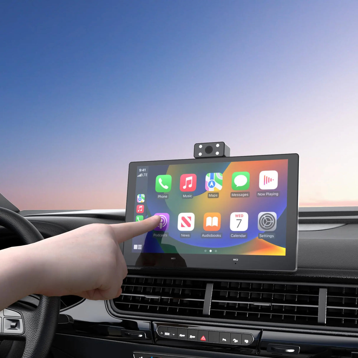 ATOTO P1009M2M 9インチ QLED ポータブル Androidナビ|ワイヤレス&有線 CarPlay・Android Auto対応、4G LTE、ChatGPT搭載、GPS追跡、Wi-Fi/Bluetooth、ミラーリング対応