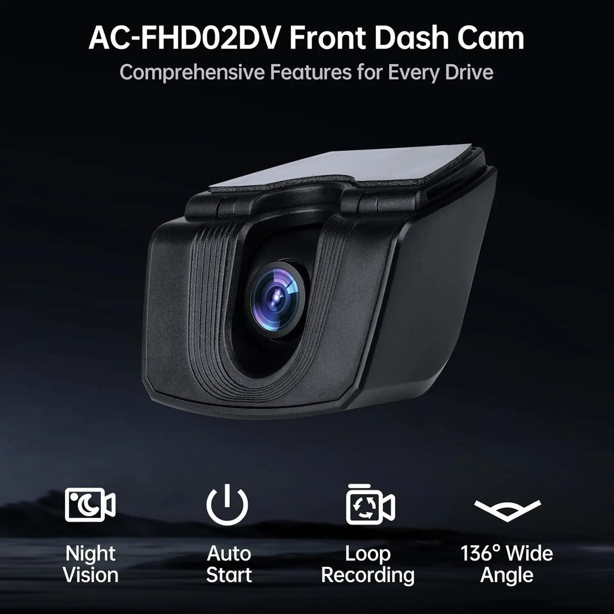 ATOTO AC-FHD02DV 1080P Dash Cam, GPS Playback, 136° Wide, WDR, Night Vision, 24H Parking, G-Sensor, Loop Record, Outage-Proof, 128GB Max, X10 Series Only