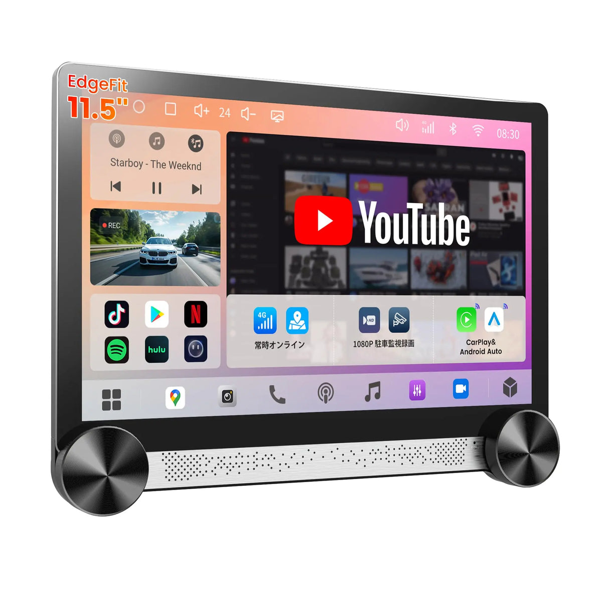 ATOTO S84G215PB 11.5インチ 2K QLED Android カーナビ 2DIN デュアルノブ搭載・4G+64GB・ワイヤレス CarPlay/Android Auto・4G LTE対応・ChatGPT連携AI音声アシスタント・DSP Hi-Fi・4Vプリアウト・光/同軸デジタル出力・HDMI入出力対応|前後ドラレコ録画&24時間駐車監視・GPS追跡対応