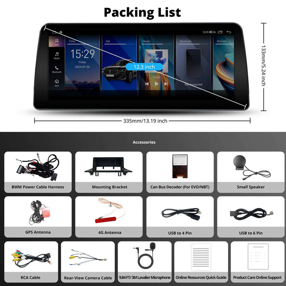 ATOTO S8BMX1512B8PN 12,3" Autoradio Android Auto & Apple CarPlay Sans Fil - Compatible BMW X1 F48 (2016-2017) - GPS Voiture, 4G LTE, DriveChat AI - Conserve Toutes les Fonctions d'Origine