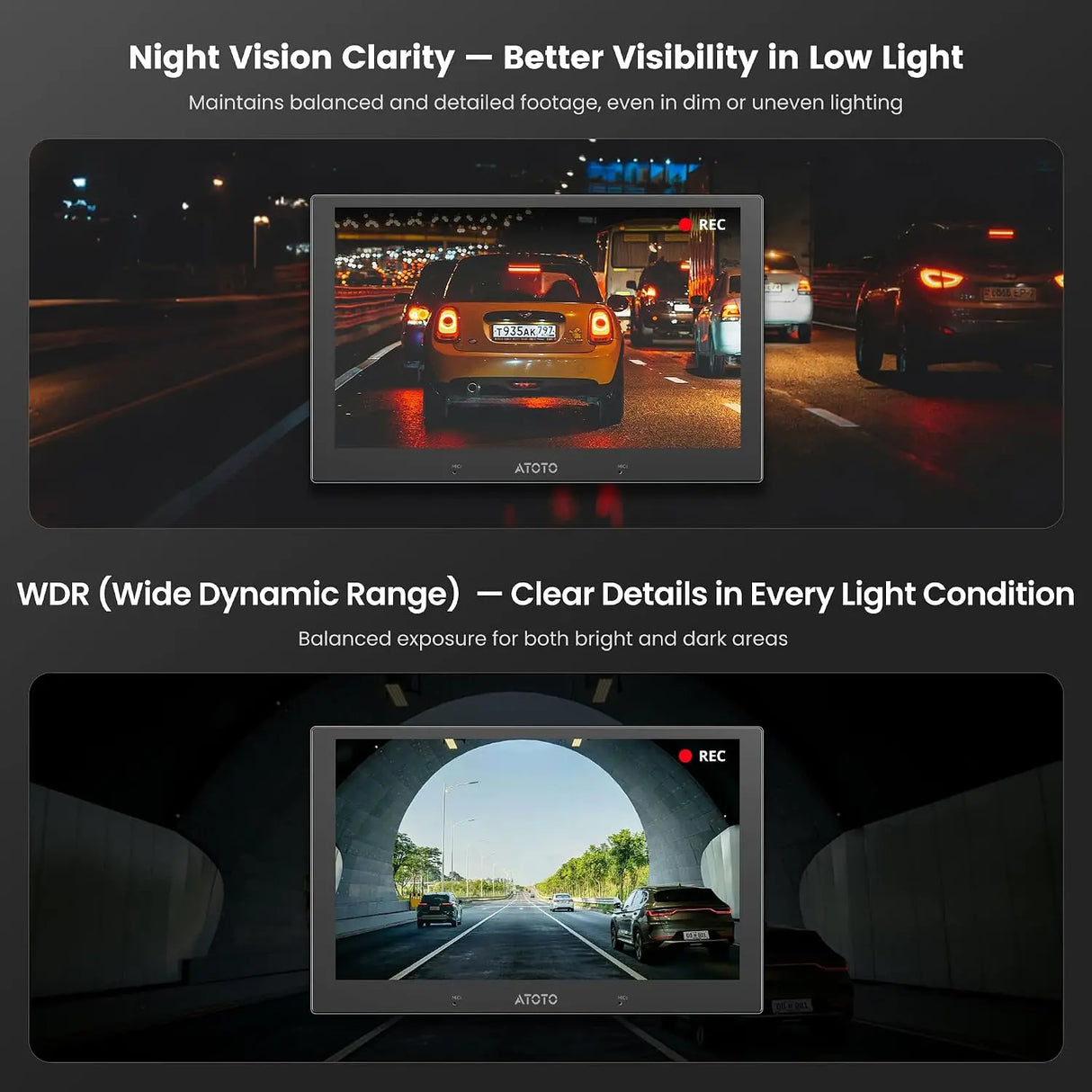 ATOTO AC-HD30FHU 1080P AHD Front Camera, 30FPS, 147.2° Wide Angle, Starlight Night Vision, WDR, G-Sensor, Loop Recording, Compatible with V10, S8 Gen4 & S8L Floating Screen Series