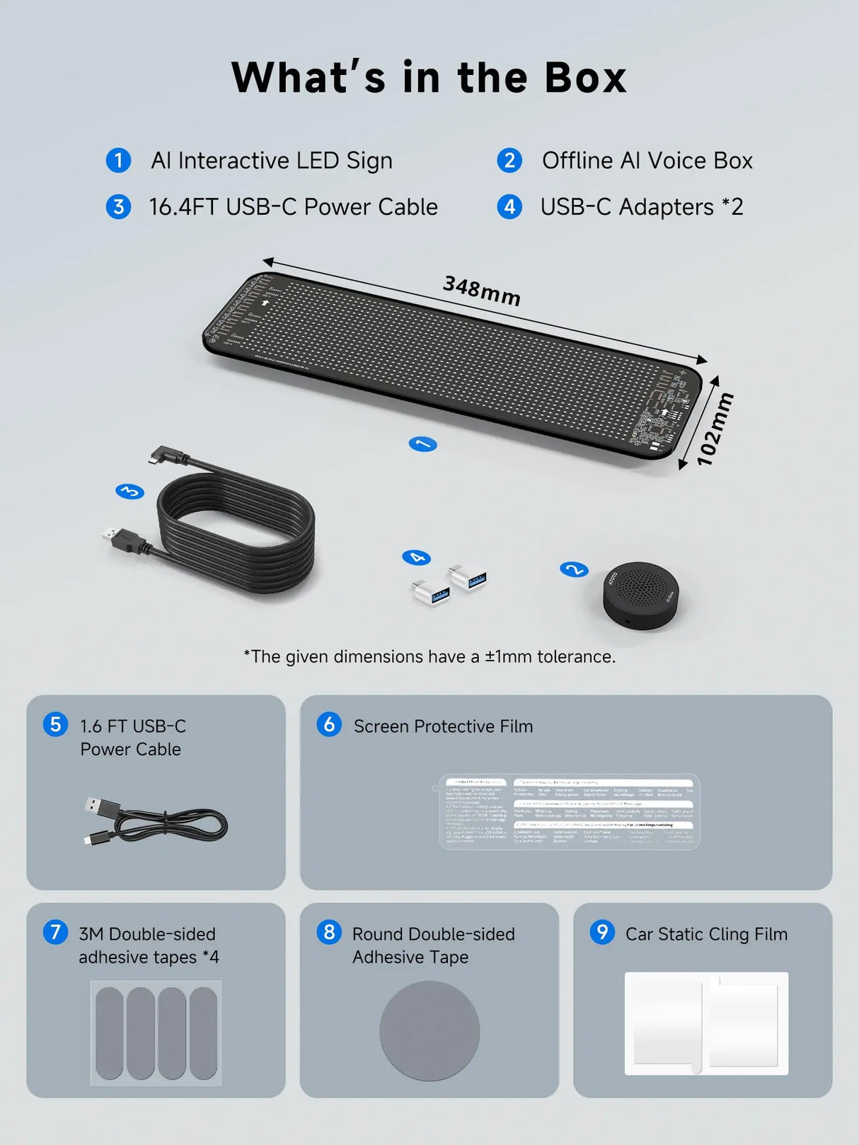 ATOTO CI-VIALD13 Scrolling Advertising LED Signs, AI Voice Control, Programmable led sign,Bluetooth APP Control,13.7" x 4"
