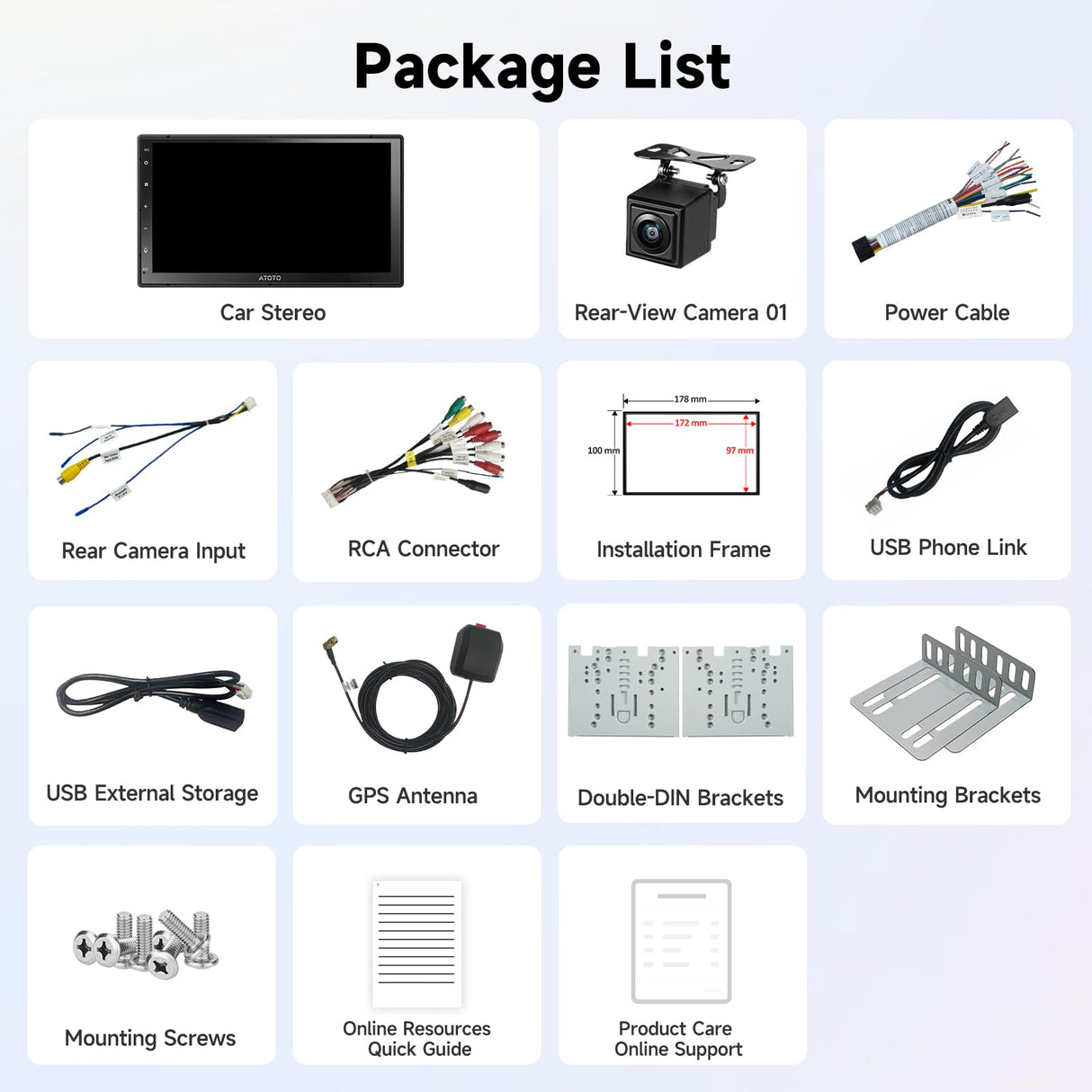 ATOTOZONE A5L Android Double DIN Car Stereo Wireless CarPlay & Wireless Android Auto, Wi-Fi/Bluetooth/USB Tethering, 24B-EQ&DSP, Mirror Link, HD LRV, Backup Camera, FM/AM/RDS