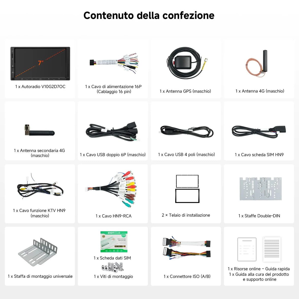 ATOTOEXCEL V10 Autoradio 2 Din Android 7" QLED, Karaoke in Auto, Registrazione Simultanea a 4 Telecamere, 4G SIM/Wi-Fi/USB Tethering, aptX HD Bluetooth, DSP Audio 7.1.2, IA Agentica