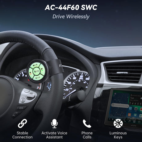 ATOTO AC-44F60 Wireless Remote for X10 - Voice Control, Luminous Buttons, Durable ABS+PC (-45°C to 85°C), Watchband Style, Easy Install