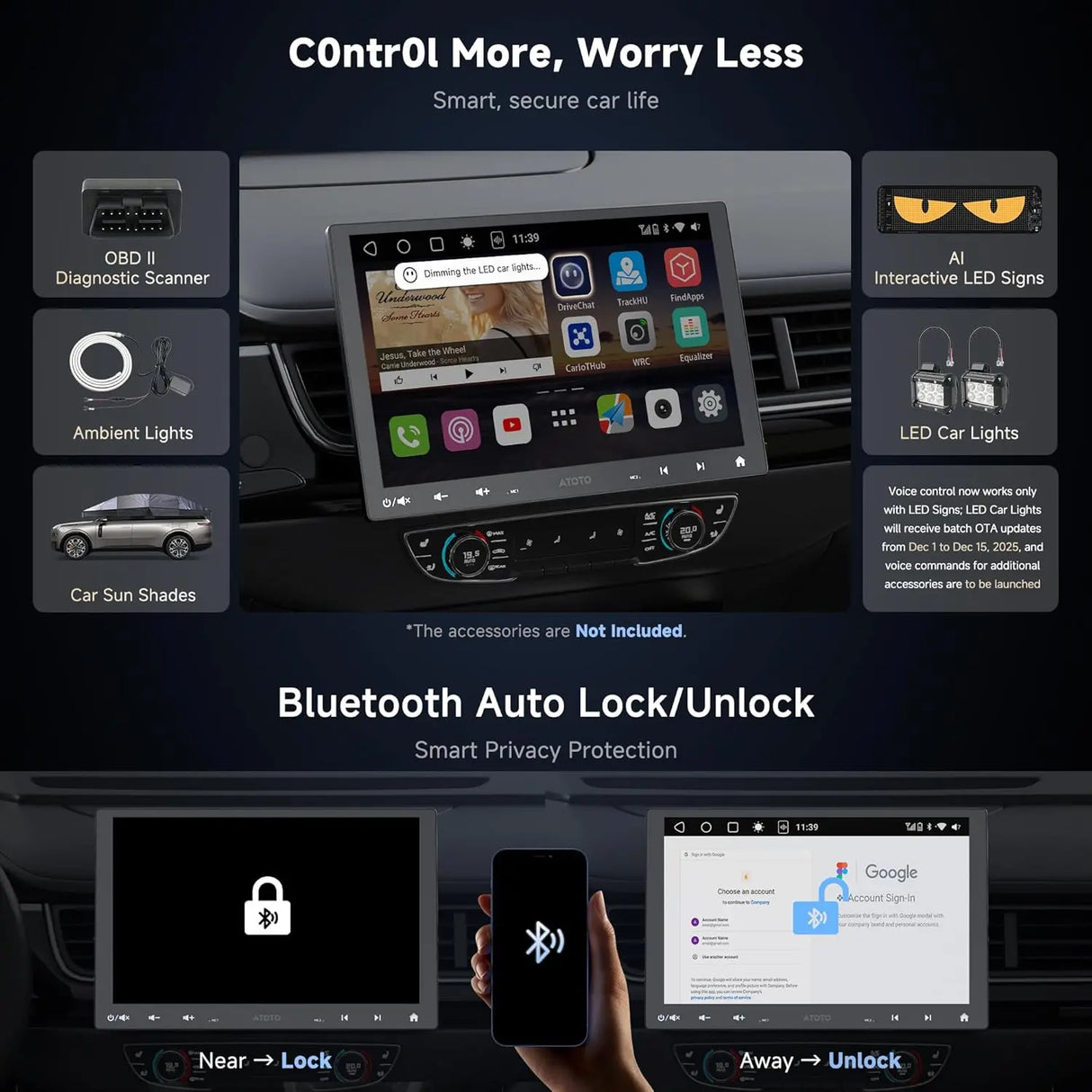 ATOTO S8G1104MS 10" Single Din & Double Din Car Stereo with Backup Camera, Floating QLED Screen, Wireless CarPlay & Android Auto, 4+32G, 4G LTE, ChatGPT-Powered AI Voice Control & Android Radio