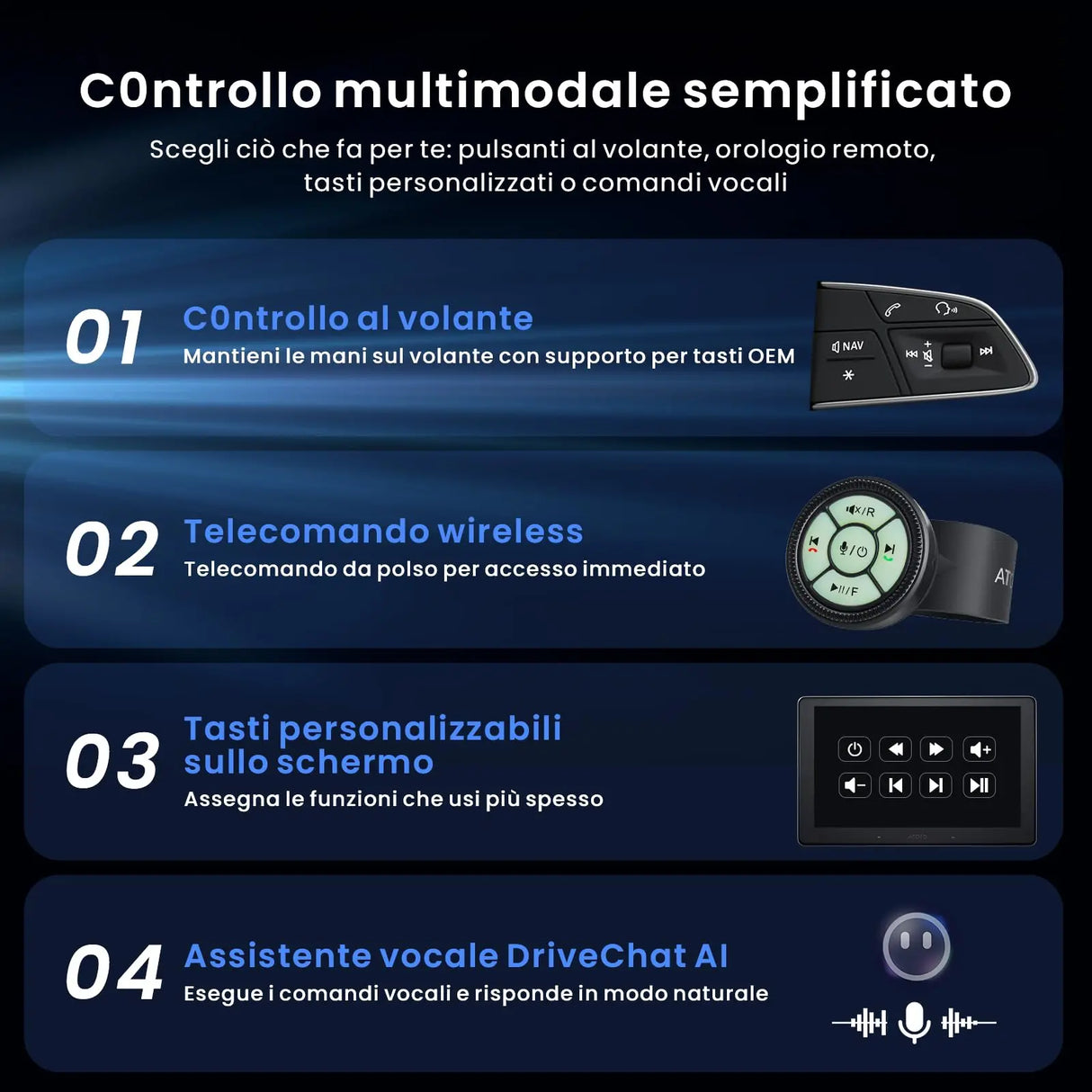 ATOTO X10G110E Autoradio 1 Din 10" QLED, Navigazione Integrata, CarPlay Wireless, Android Auto Wireless, Schermo Flottante, 8G+128G, 4G LTE, Doppio Telefono, Bluetooth