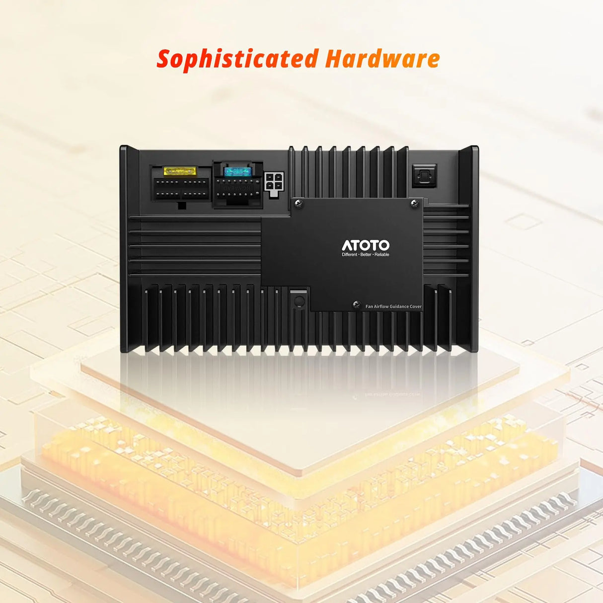 ATOTO CA-AEC02 Amplificatore Auto 4 Canali 392W Max, 4 Ohm, Classe A/B, Convertitori Line-Out Integrati, Alta Qualità del Suono