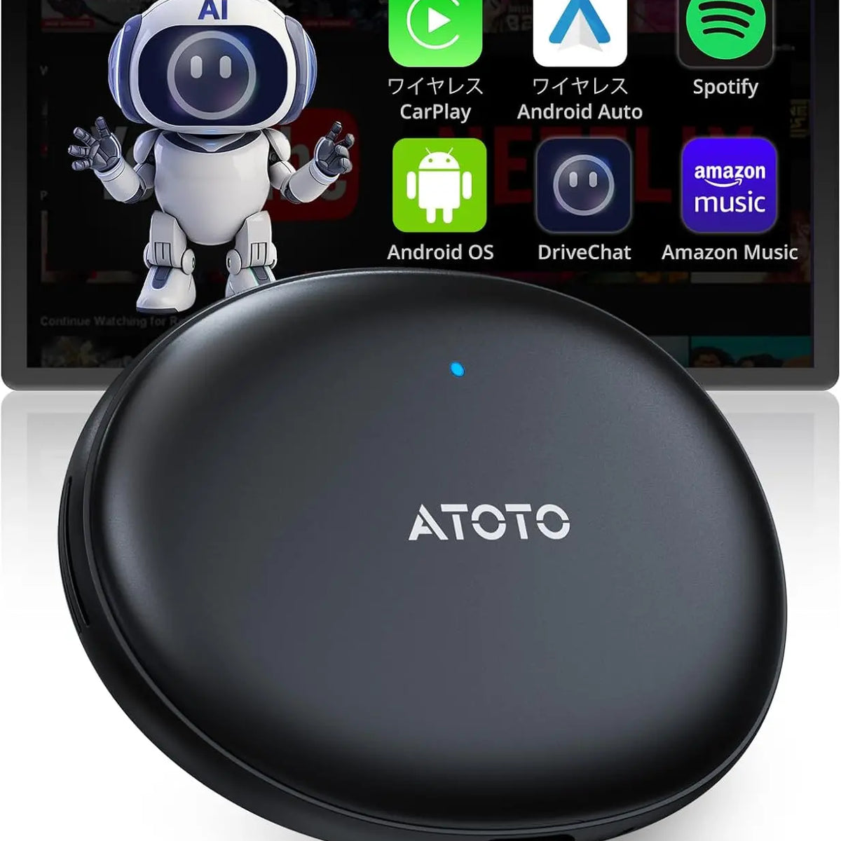ATOTO CB6 ワイヤレスアダプター｜8+128GB・AIボイス・GPSトラッキング